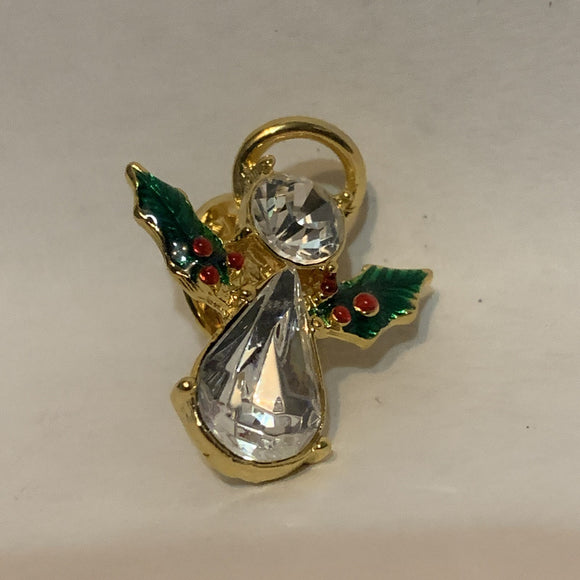 Christmas Angel Crystals Lapel Hat Pin