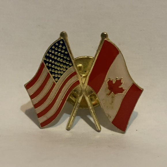 United States Canada Friendship Flag Lapel Hat Pin