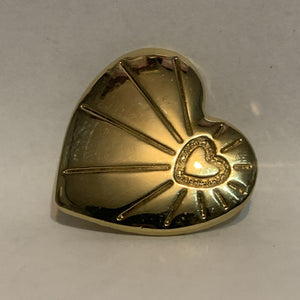 Shining Heart on a Heart Lapel Hat Pin