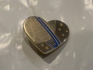 Saturn on a Heart Lapel Hat Pin