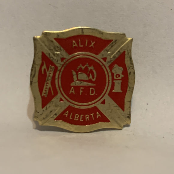 Alix Alberta A.F.D. fire Department Lapel Hat Pin