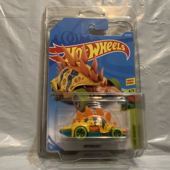 Yellow Motosaurus Dino Riders 4/5 Hot Wheels Diecast New B1