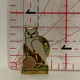 Alberta Canada Wild Rose Owl  Lapel Hat Pin