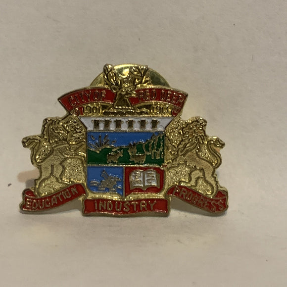 City of Red Deer Coat of Arms Alberta Lapel Hat Pin