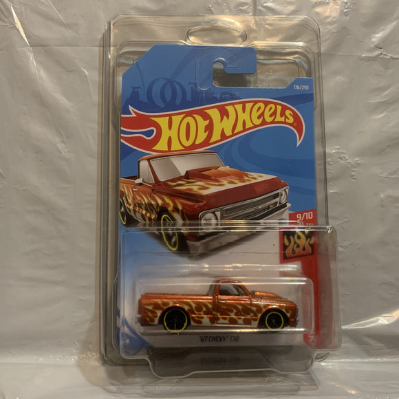 Red '67 Chevy C10 HW Flames 9/10 Hot Wheels Diecast New B1