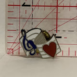 Music Note Heart Lapel Hat Pin