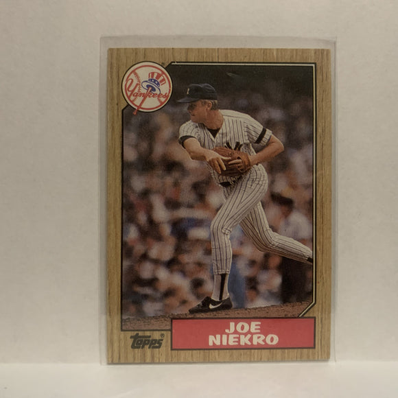 #344 Joe Niekro New York Yankees 1987 Topps Baseball Card JF