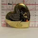 Dove with a Heart on a Heart Lapel Hat Pin