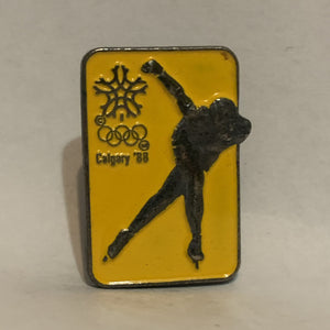 Speed Skating Calgary '88 Winter Olympics Lapel Hat Pin