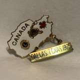 Lions Club Canada Dallas Texas 1975 Lapel Hat Pin