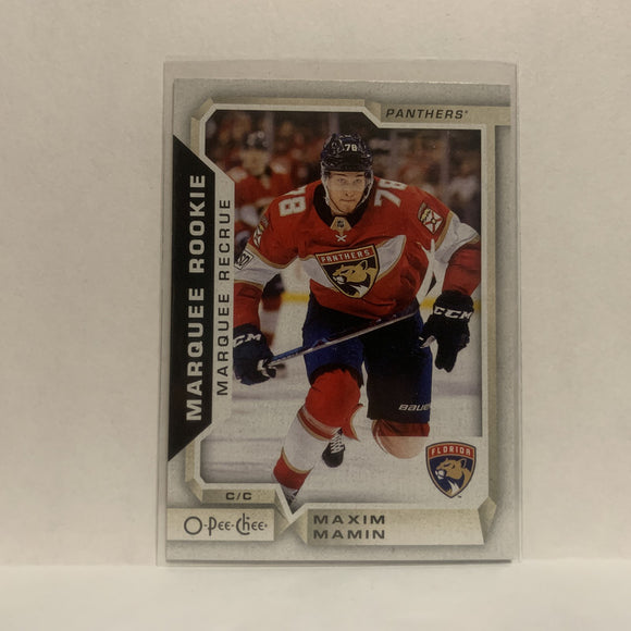 #538 Maxim Mamin Florida Panthers Marquee Rookie 2018-19 O-Pee-Chee Hockey Card JM