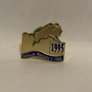 Celebrate Manitoba's 125th 1995 Bison Lapel Hat Pin