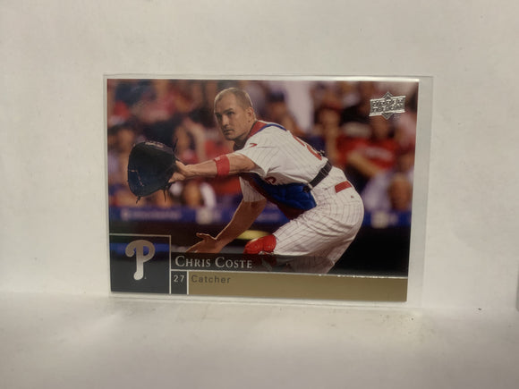 #802 Chris Coste Philadelphia Phillies 2009 Upper Deck Series 2 Baseball Card NK