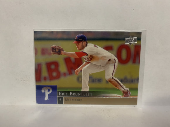 #812 Eric Bruntlett Philadelphia Phillies 2009 Upper Deck Series 2 Baseball Card NK