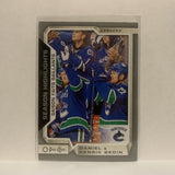 #557 Daniel & Henrik Sedin Vancouver Canucks Season Highlights 2018-19 O-Pee-Chee Hockey Card JO