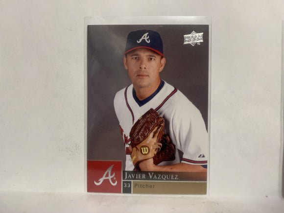 #523 Javier Vazquez Atlanta Braves 2009 Upper Deck Series 2 Baseball Card NM