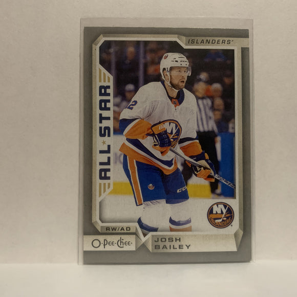 #43 Josh Bailey New York Islanders All Star 2018-19 O-Pee-Chee Hockey Card JO