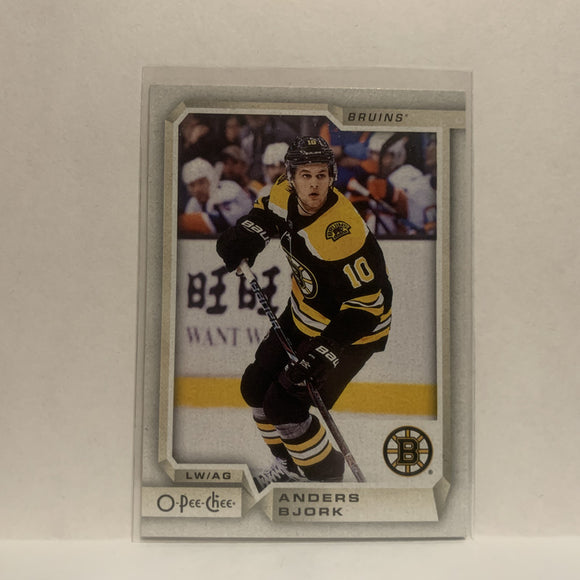 #402 Anders Bjork Boston Bruins 2018-19 O-Pee-Chee Hockey Card JP