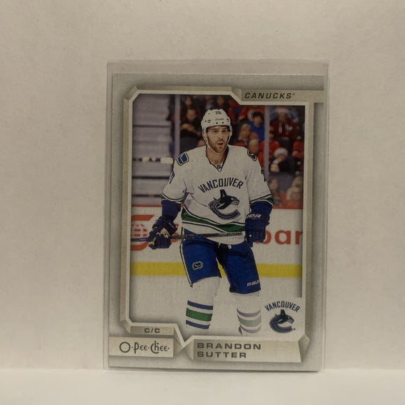 #177 Brandon Sutter Vancouver Canucks 2018-19 O-Pee-Chee Hockey Card JQ