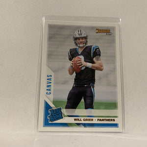 #305 Will Grier Carolina Panthers Canvas Rated Rookie 2019 Donruss Football Card AN