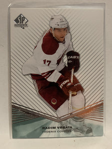 #87 Radim Vrbata Phoenix Coyotes 2011-12 SP Authentic Hockey Card  NHL