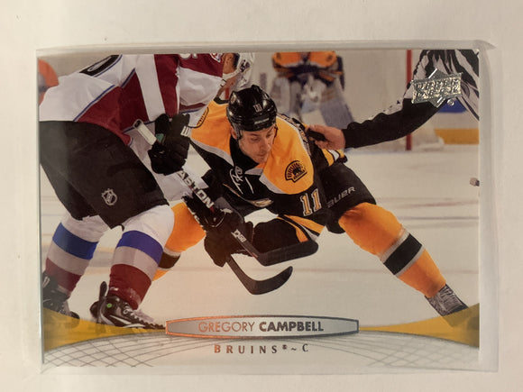 #443 Gregory Campbell Boston Bruins 2011-12 Upper Deck Series Two Hockey Card  NHL