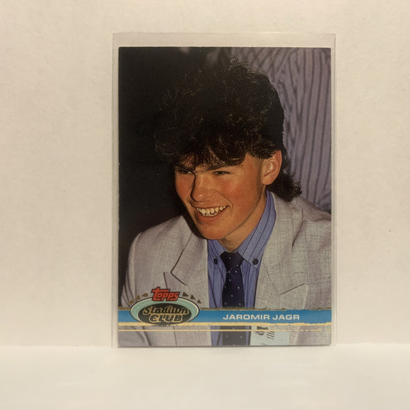 #343 Jaromir Jagr Pittsburgh Pengiuns 1991-92 Topps Stadium Club Hockey Card JU