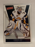 #199 Checklist Buffalo Sabres 2010-11 Victory Hockey Card  NHL