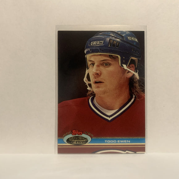 #340 Todd Ewen Montreal Canadiens 1991-92 Topps Stadium Club Hockey Card JU