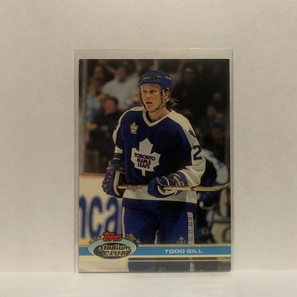 #336 Todd Gill Toronto Maple Leafs 1991-92 Topps Stadium Club Hockey Card JU