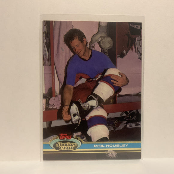 #65 Phil Housley Winnipeg Jets 1991-92 Topps Stadium Club Hockey Card JV