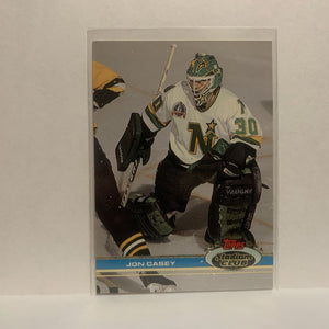 #138 Jon Casey Minnesota North Stars 1991-92 Topps Stadium Club Hockey Card JV