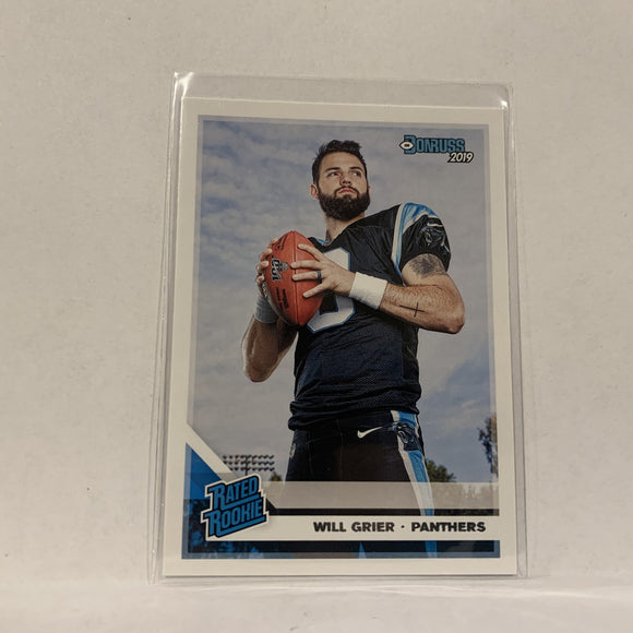 #305 Will Grier Carolina Panthers Rated Rookie 2019 Donruss Football Card AS