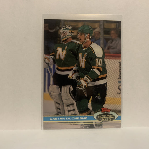 #153 Gaetan Duchesne Minnesota North Stars 1991-92 Topps Stadium Club Hockey Card JW