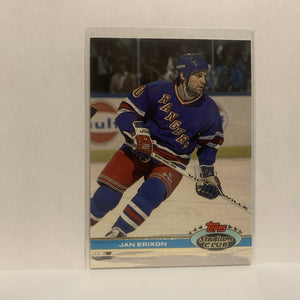 #151 Jan Erixon New York Rangers 1991-92 Topps Stadium Club Hockey Card JW