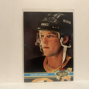 #147 Craig Janney Boston Bruins 1991-92 Topps Stadium Club Hockey Card JW