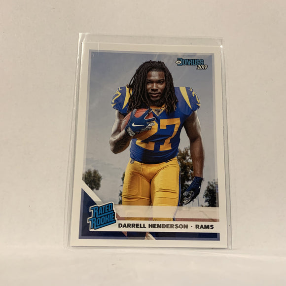 #310 Darrell Henderson Los Angeles Rams Rated Rookie 2019 Donruss Football Card AT