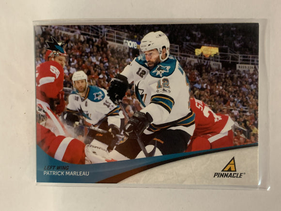 #212 Patrick Marleau San Jose Sharks 2011-12 Pinnacle Hockey Card  NHL