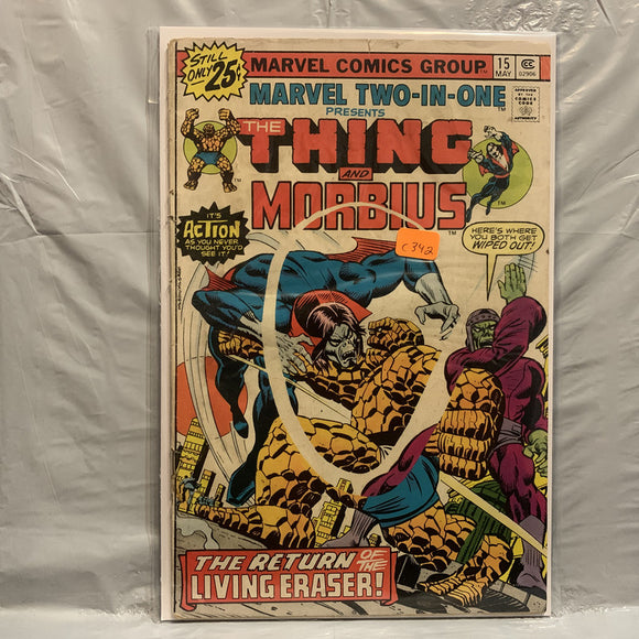 #15 Marvel Two in One Presents The Thing and Morbius The Retrun of the Living Eraser Marvel Comics BS 9379