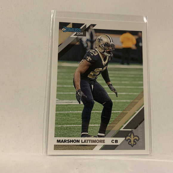 #176 Marshon Lattimore New Orleans Saints  2019 Donruss Football Card AU