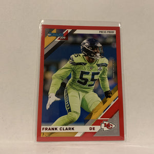 #232 Frank Clark Kansas City Chiefs Red Press Proof 2019 Donruss Football Card AW