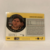 #296 Vladimir Krutov Vancouver Canucks  1990-91 Pro Set Hockey Card AW