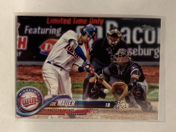 #231 Joe Mauer Minnesota Twins 2018 Topps Series One  Baseball Card MLB