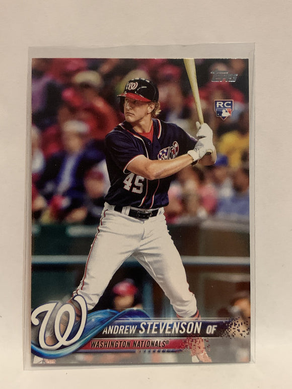 #261 Andrew Stevenson Rookie Washington Nationals 2018 Topps Series One  Baseball Card MLB