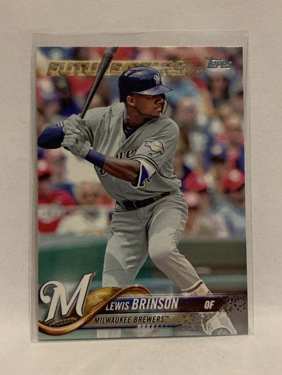 #296 Lewis Brinson Future Stars Milwaukee Brewers 2018 Topps Series One  Baseball Card MLB