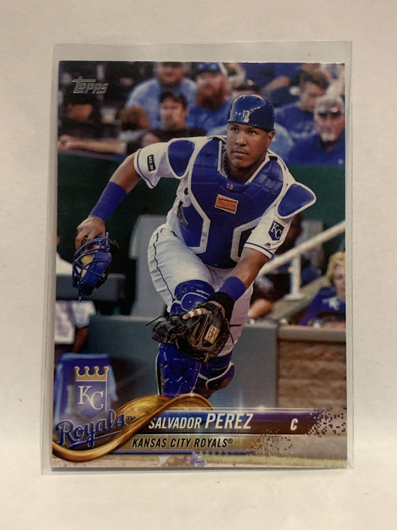 #290 Salvador Perez Kansas City Royals 2018 Topps Series One  Baseball Card MLB