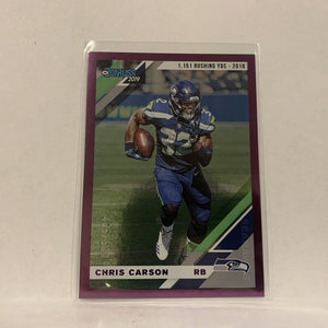 #228 Chris Carson Seattle Seahawks 435/500 Purple 2019 Donruss Football Card AY