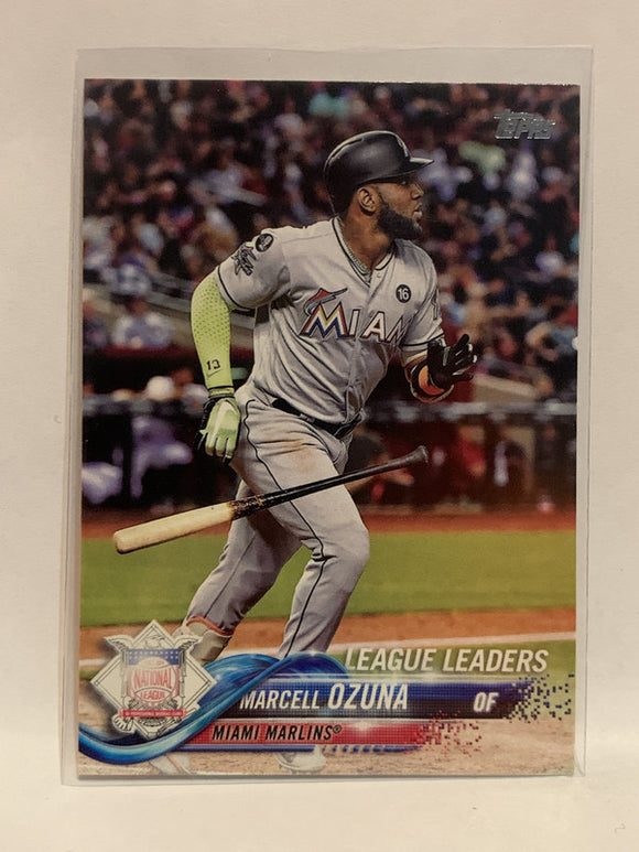 291 Marcell Ozuna League Leaders Miami Marlins 2018 Topps Series 1 Ba –  GwynnSportscards