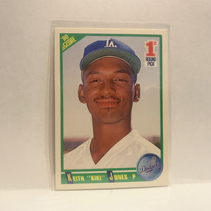 #676 Keith Kiki Jones 1st Round Pick Los Angeles Dodgers 1990 Score Baseball Card HE