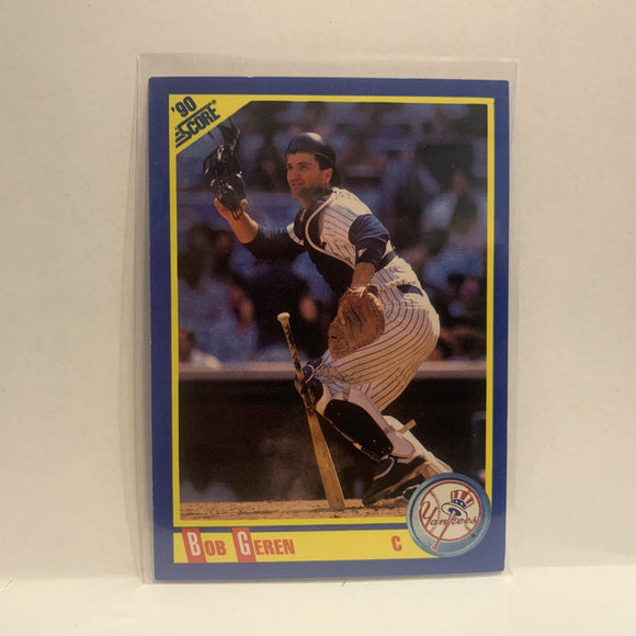 #464 Bob Geren New York Yankees 1990 Score Baseball Card HE